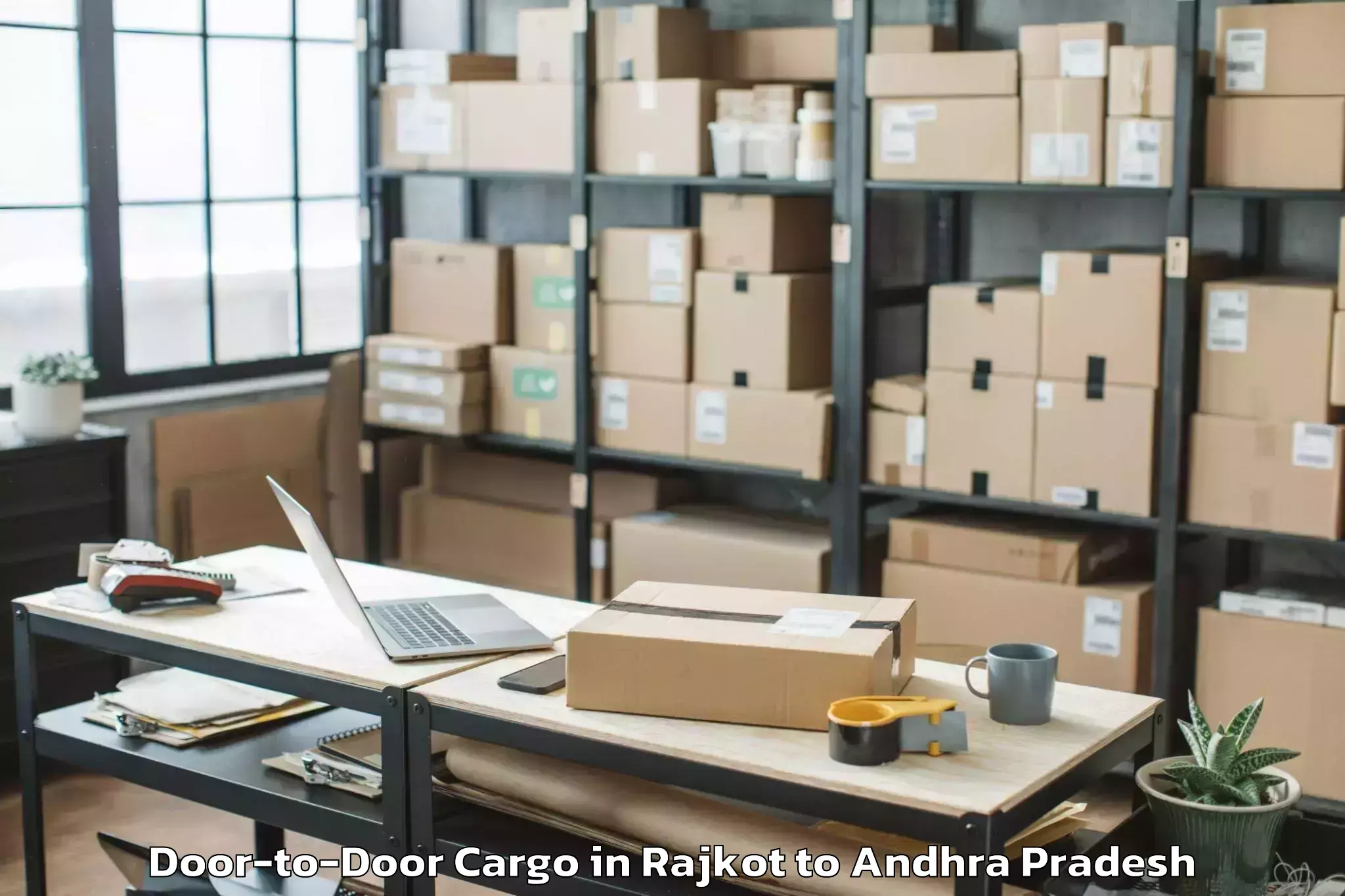 Trusted Rajkot to Addanki Door To Door Cargo